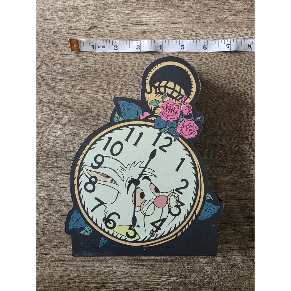 Disney Alice in Wonderland White Rabbit Pocket Watch Wood Wall Sign NEW